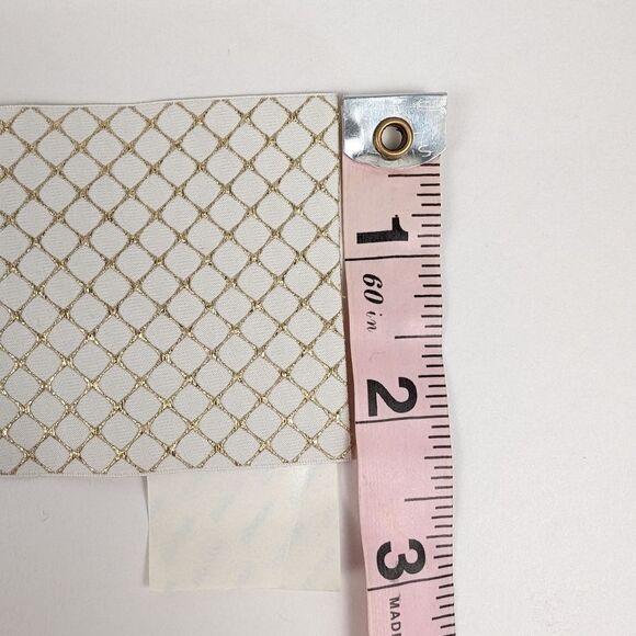 CHANEL Gold/White Box Gift Ribbon with Tape Ends 2 1/4 inch thick - Picture 9 of 9